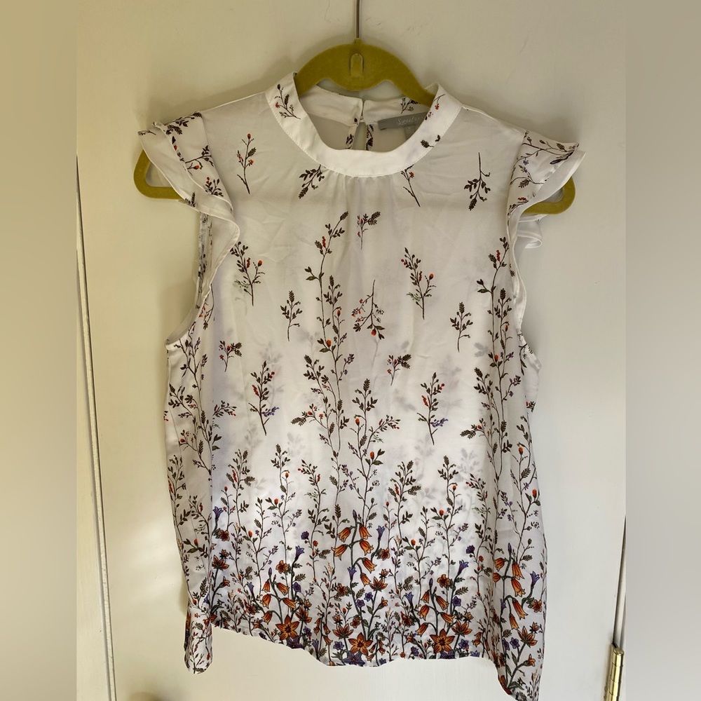 Sweet Rain White Floral Blouse